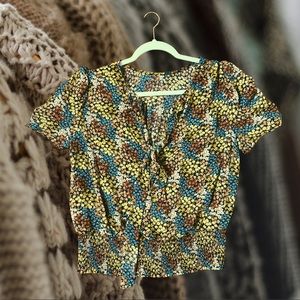 Antonio Melani Top Floral Pussy Bow Fall